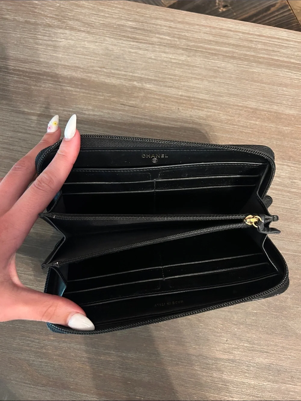 Chanel Boy Quilted Patent Leather Wallet